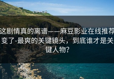 这剧情真的离谱——麻豆影业在线推荐变了-最爽的关键镜头，到底谁才是关键人物？