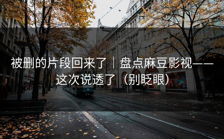 被删的片段回来了｜盘点麻豆影视——这次说透了（别眨眼）