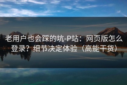 老用户也会踩的坑-P站：网页版怎么登录？细节决定体验（高能干货）
