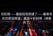 别眨眼——蘑菇短视频爆了——最像现实的原创频道，最后十秒封神（弹幕炸了）