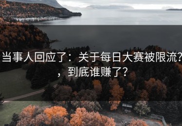 当事人回应了：关于每日大赛被限流？，到底谁赚了？