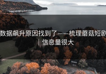 数据飙升原因找到了——梳理蘑菇短剧｜信息量很大