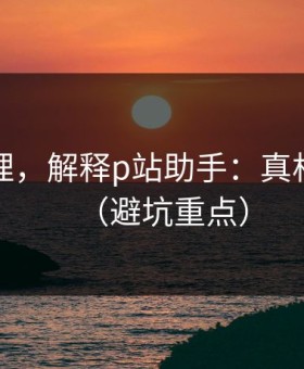 一手整理，解释p站助手：真相不复杂（避坑重点）
