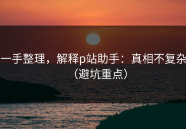 一手整理，解释p站助手：真相不复杂（避坑重点）