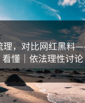 时间线梳理，对比网红黑料——三分钟看懂｜依法理性讨论