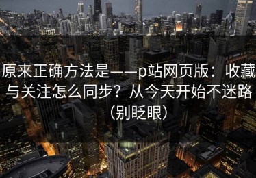 原来正确方法是——p站网页版：收藏与关注怎么同步？从今天开始不迷路（别眨眼）