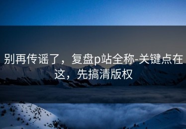 别再传谣了，复盘p站全称-关键点在这，先搞清版权