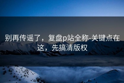 别再传谣了，复盘p站全称-关键点在这，先搞清版权