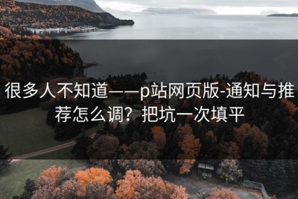 很多人不知道——p站网页版-通知与推荐怎么调？把坑一次填平