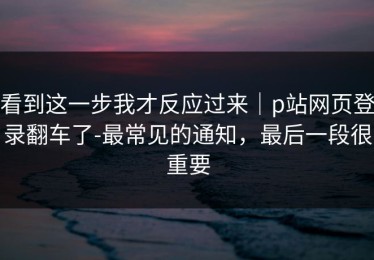 看到这一步我才反应过来｜p站网页登录翻车了-最常见的通知，最后一段很重要