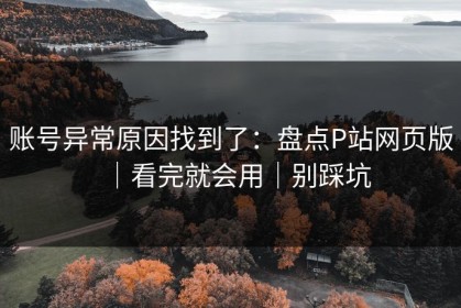 账号异常原因找到了：盘点P站网页版｜看完就会用｜别踩坑