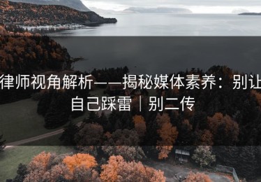 律师视角解析——揭秘媒体素养：别让自己踩雷｜别二传
