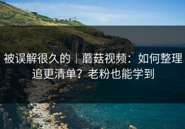 被误解很久的｜蘑菇视频：如何整理追更清单？老粉也能学到