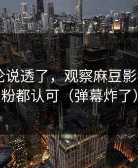 高赞评论说透了，观察麻豆影视——老粉都认可（弹幕炸了）