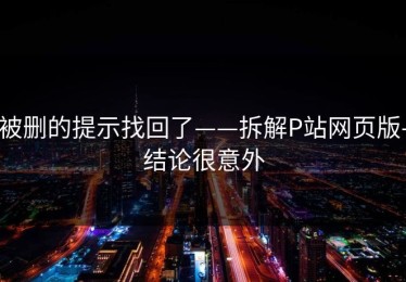 被删的提示找回了——拆解P站网页版-结论很意外