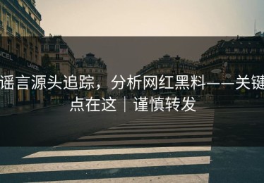 谣言源头追踪，分析网红黑料——关键点在这｜谨慎转发