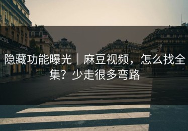 隐藏功能曝光｜麻豆视频，怎么找全集？少走很多弯路