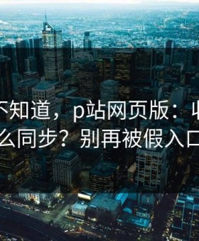很多人不知道，p站网页版：收藏与关注怎么同步？别再被假入口骗了