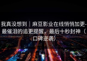 我真没想到｜麻豆影业在线悄悄加更-最催泪的追更提醒，最后十秒封神（口碑逆袭）
