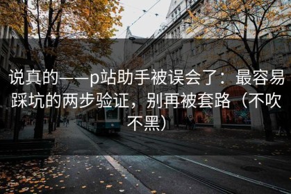 说真的——p站助手被误会了：最容易踩坑的两步验证，别再被套路（不吹不黑）