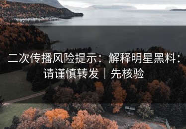 二次传播风险提示：解释明星黑料：请谨慎转发｜先核验