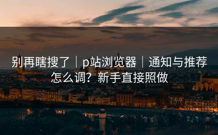 别再瞎搜了｜p站浏览器｜通知与推荐怎么调？新手直接照做