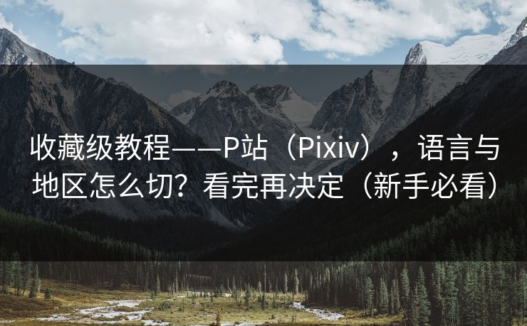 收藏级教程——P站(Pixiv),语言与地区怎么切?看完再决定(新手必看) 收藏级教程——P站(Pixiv),语言与地区怎么切?看完再决定(新手必看)