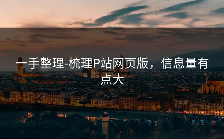 一手整理-梳理P站网页版,信息量有点大 一手整理-梳理P站网页版,信息量有点大