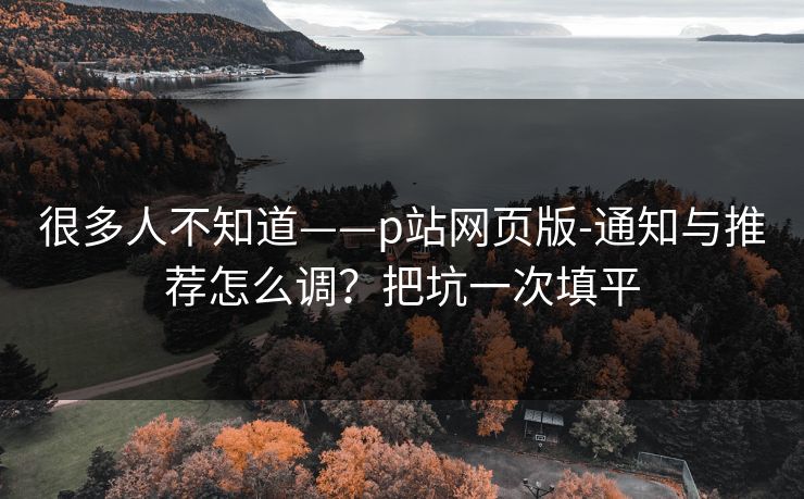 很多人不知道——p站网页版-通知与推荐怎么调?把坑一次填平 很多人不知道——p站网页版-通知与推荐怎么调?把坑一次填平