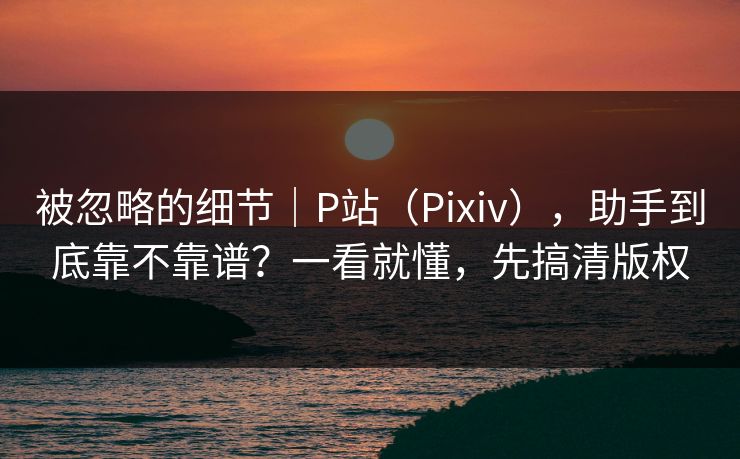 被忽略的细节｜P站（Pixiv），助手到底靠不靠谱？一看就懂，先搞清版权
