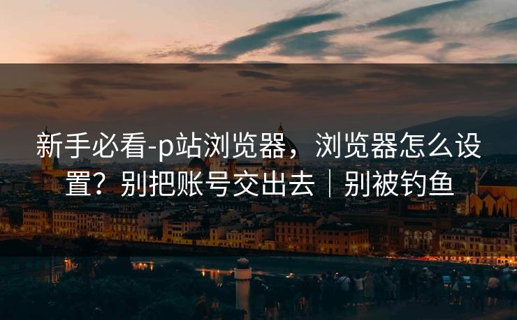 新手必看-p站浏览器,浏览器怎么设置?别把账号交出去|别被钓鱼 新手必看-p站浏览器,浏览器怎么设置?别把账号交出去|别被钓鱼