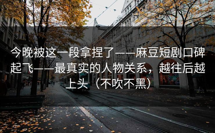 今晚被这一段拿捏了——麻豆短剧口碑起飞——最真实的人物关系，越往后越上头（不吹不黑）