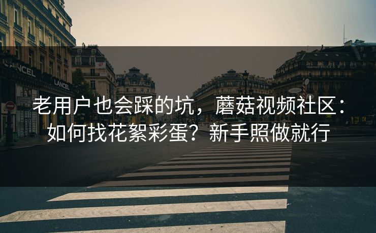 老用户也会踩的坑，蘑菇视频社区：如何找花絮彩蛋？新手照做就行